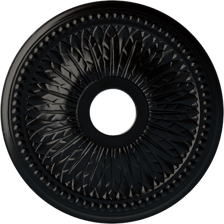 Bailey Ceiling Medallion (Fits Canopies up to 5 3/4"), 18"OD x 3 3/4"ID x 1 1/2"P, Jet Black